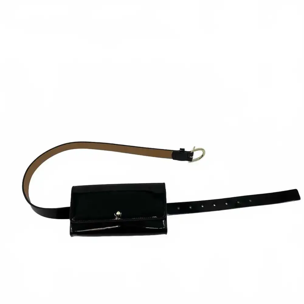 Kate Spade Black Leather Belt Bag OS | Adjustable Strap